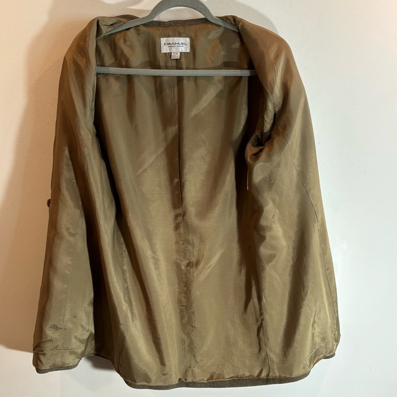 EMANUEL UNGARO Sz 12 Double Breasted Blazer Made in Honk Kong Shoulder Pads - Picture 6 of 9